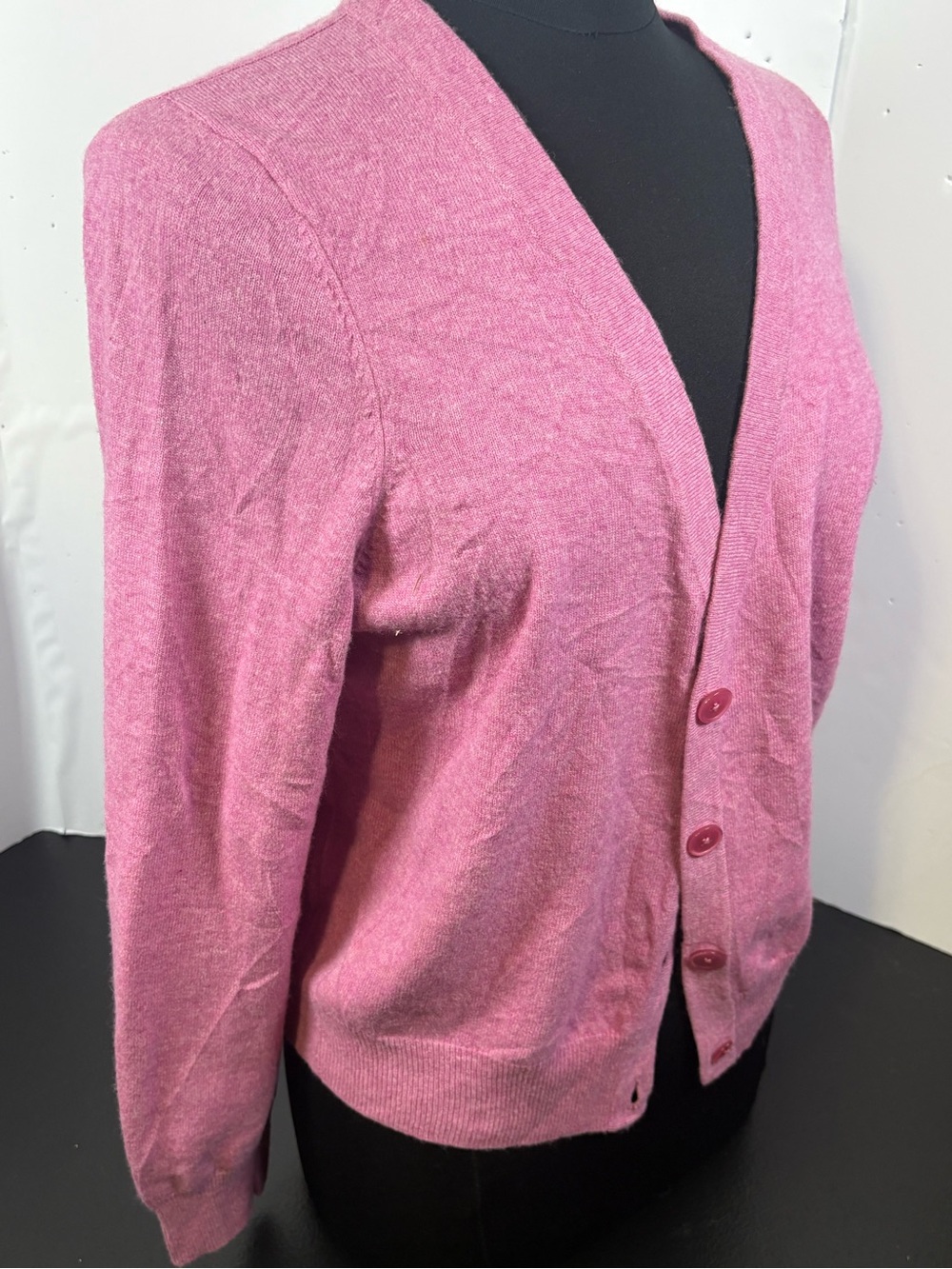 Talbots Pink V-Neck Button Front Cardigan - Picture 3 of 6